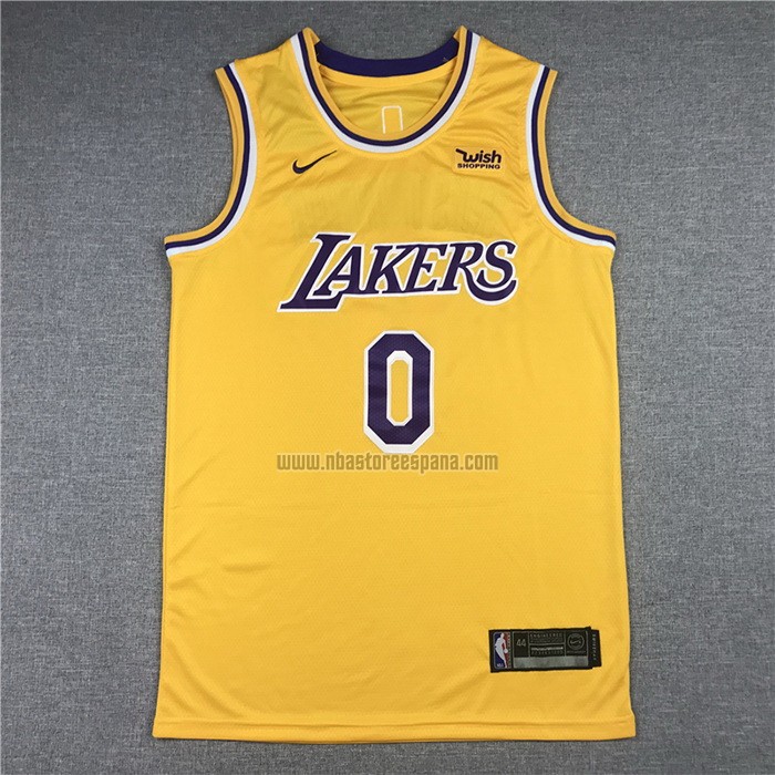 Camiseta Los Angeles Lakers Russell Westbrook NO 0 Icon 2020 Amarillo